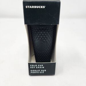 Starbucks 2022 Black Studded Cold Cup Ornament Keychain